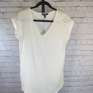 Express Women's Soft Creamy White  V-Neck Blouse Sz Med